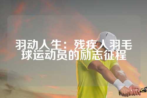 羽动人生：残疾人羽毛球运动员的励志征程